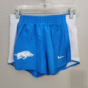 Nike Dri-Fit Blue Razorbacks Athletic Shorts With White Mesh Sides Size S